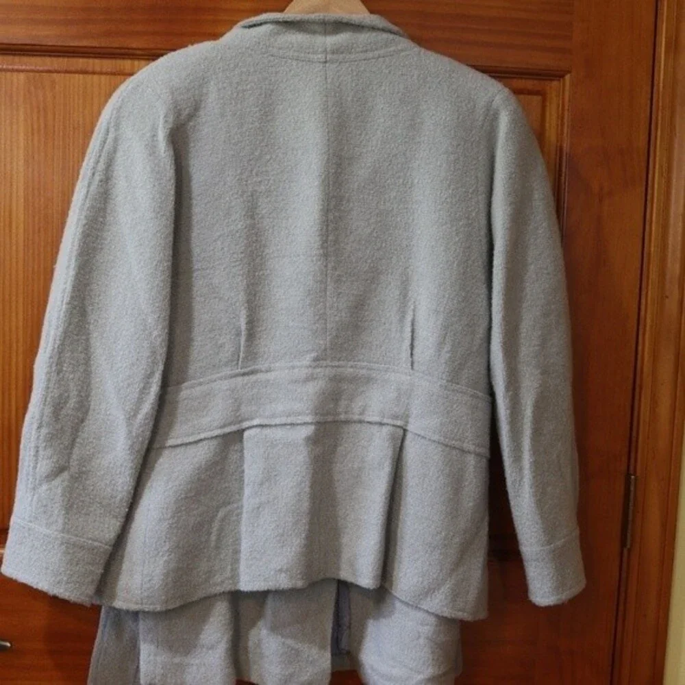 Marilena Chicago Light Blue Wool Skirt Suit Medium Vintage Matching Set